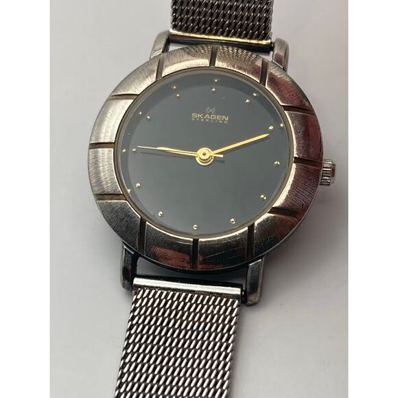 Skagen Sterling Slim Womens Watch 26mm with New Battery - Adjustable Mesh Band - Picture 2 of 10